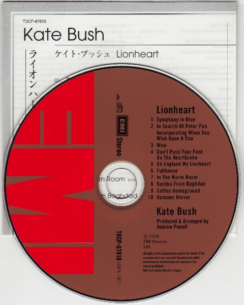 CD & lyrics, Bush, Kate - Lionheart